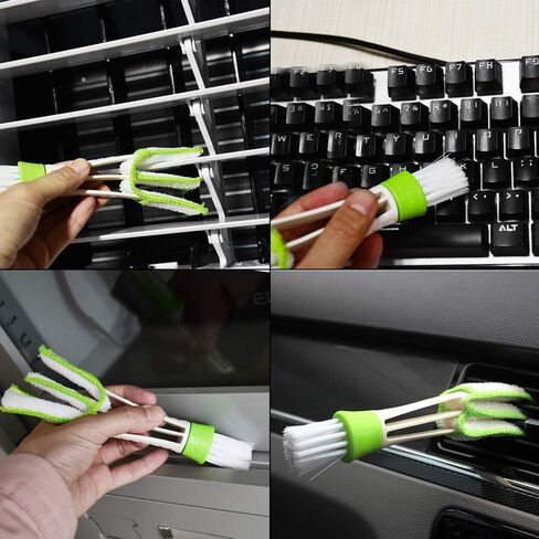 Multifunction Cleaning Brush for Car Air Vent - 2 Microfiber Sleeves Blinds Cleaner Tools for Keyboard Window Leaves Blinds Shutter 2 Pack in Saudi Arabia