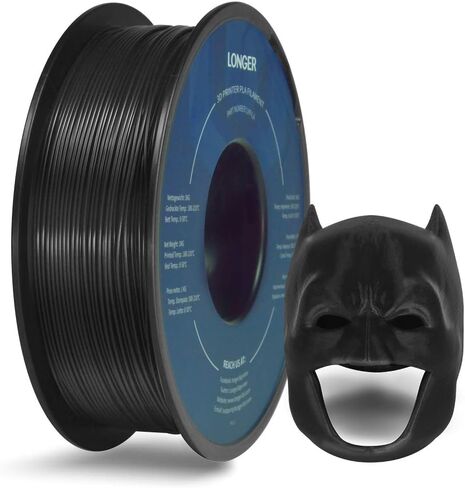 خيوط PLA 1.75 مم خيوط طابعة Pla 3D، 2.2 رطل (1 كجم) خيوط طباعة ثلاثية الأبعاد دقة الأبعاد السوداء +/- 0.02 مم عبوة واحدة in Kuwait