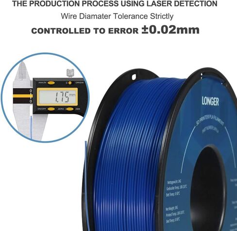 خيوط PLA 1.75 مم خيوط طابعة Pla 3D، 2.2 رطل (1 كجم) خيوط طباعة ثلاثية الأبعاد دقة الأبعاد السوداء +/- 0.02 مم عبوة واحدة in Kuwait