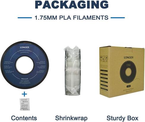 خيوط PLA 1.75 مم خيوط طابعة Pla 3D، 2.2 رطل (1 كجم) خيوط طباعة ثلاثية الأبعاد دقة الأبعاد السوداء +/- 0.02 مم عبوة واحدة in Kuwait