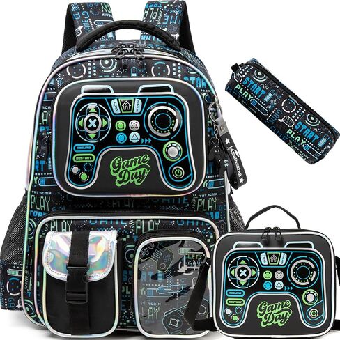 Meetbelify Backpacks for Boys School Backpacks for Elementary Students Ages 8-10 Kids Aesthetic Travel Backpack Laptop Bookbag with Lunch Box Pencil Case 3 in 1 Backpack Set for Boys in Saudi Arabia