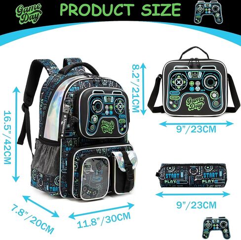 Meetbelify Backpacks for Boys School Backpacks for Elementary Students Ages 8-10 Kids Aesthetic Travel Backpack Laptop Bookbag with Lunch Box Pencil Case 3 in 1 Backpack Set for Boys in Saudi Arabia