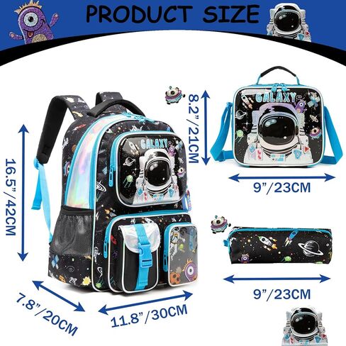 Meetbelify Backpacks for Boys School Backpacks for Elementary Students Ages 8-10 Kids Aesthetic Travel Backpack Laptop Bookbag with Lunch Box Pencil Case 3 in 1 Backpack Set for Boys in Saudi Arabia