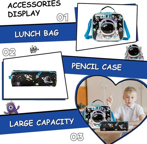 Meetbelify Backpacks for Boys School Backpacks for Elementary Students Ages 8-10 Kids Aesthetic Travel Backpack Laptop Bookbag with Lunch Box Pencil Case 3 in 1 Backpack Set for Boys in Saudi Arabia