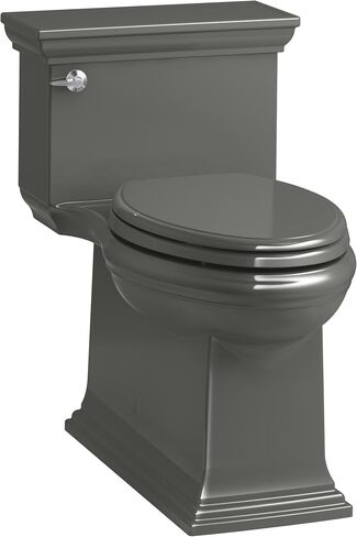 KOHLER K-6428-7 Memoirs Stately Comfort Height Skirted One-Piece Compact Elongated 1.28 GPF Toilet with AquaPiston Flush Technology and Left-Hand Trip Lever, Black in Saudi Arabia