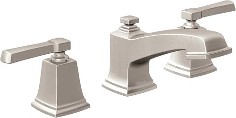 Moen Boardwalk Chrome Two-Handle High Arc Widespread Bathroom Sink Faucet for 3-Hole Setups with Valve Included, TV6220 in Saudi Arabia