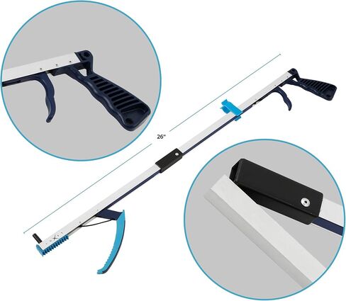 ذراع إمساك طويل يصل إلى 66 سم، أداة الوصول إلى مخلب القمامة قابلة للطي مع سلك داخلي من الفولاذ، طرف مغناطيسي قوي للقبضة، لأرفف المتجر، ومساعدة كبار السن، والتقاط القمامة والقمامة، متينة وخفيفة الوزن - من لوكست in Kuwait