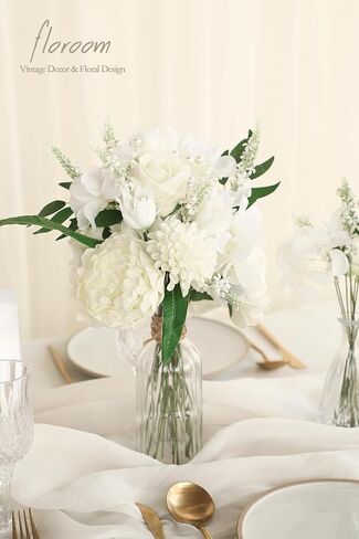 Floroom Artificial Greenery Stems Box Set, 39pcs with 8 Kinds of Faux Greenery Flowers Picks for DIY Bridal Bouquets Wedding Floral Arrangement Table Centerpieces, Earth Tones & Teal in Kuwait