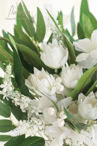 Floroom Artificial Greenery Stems Box Set, 39pcs with 8 Kinds of Faux Greenery Flowers Picks for DIY Bridal Bouquets Wedding Floral Arrangement Table Centerpieces, Earth Tones & Teal in Kuwait