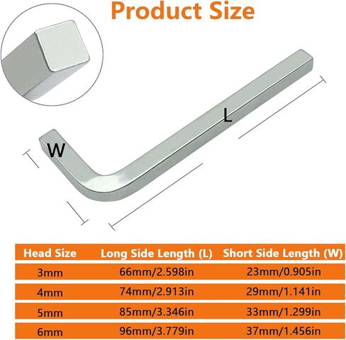 مجموعة مفاتيح ربط برأس مربعة مكونة من 4 قطع، مجموعة مفاتيح ربط برأس مربعة على شكل حرف L، مفتاح مربع من فولاذ الكروم والفاناديوم لبراغي فتحة الجيب، 3 مم 4 مم 5 مم 6 مم in Kuwait