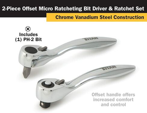 Titan 11203 2-Piece Offset Micro Ratcheting Bit Driver and Ratchet Set in Saudi Arabia