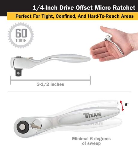 Titan 11203 2-Piece Offset Micro Ratcheting Bit Driver and Ratchet Set in Saudi Arabia