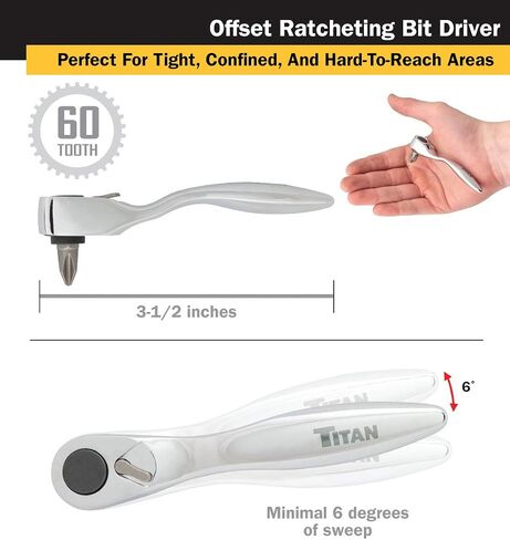 Titan 11203 2-Piece Offset Micro Ratcheting Bit Driver and Ratchet Set in Saudi Arabia