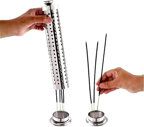 Stainless Steel Puja Agarbatti Stand, Incense Tower Holder Best for Home & Office Decoration & Gift Purpose (12-Inch) in Kuwait