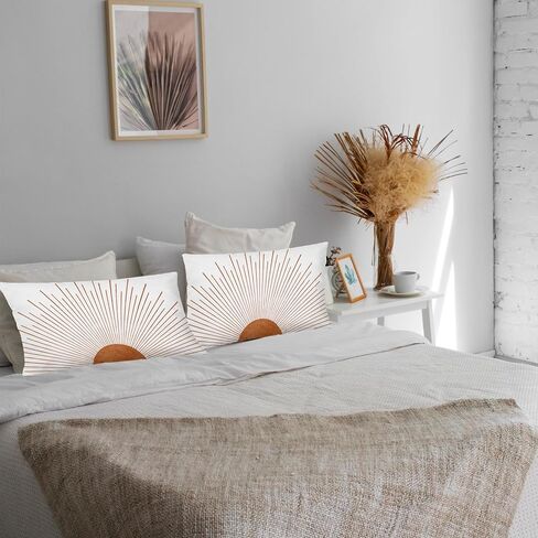 Nogrit Boho Pillows Covers Boho Sun 12x20 Pillow Cover Boho Pillows Covers for Bed,Boho Couch Pillows Cover, Boho Sun Decor for Home Bedroom,Bed Throw Pillows Cover(Brown) in Kuwait