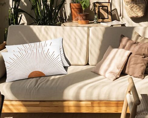 Nogrit Boho Pillows Covers Boho Sun 12x20 Pillow Cover Boho Pillows Covers for Bed,Boho Couch Pillows Cover, Boho Sun Decor for Home Bedroom,Bed Throw Pillows Cover(Brown) in Kuwait