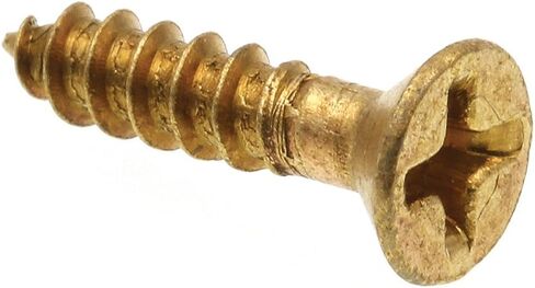 Prime-Line 9034558 Wood Screw, Flat Head Phillips, #6 X 5/8 in, Solid Brass, Pack of 25 in Saudi Arabia