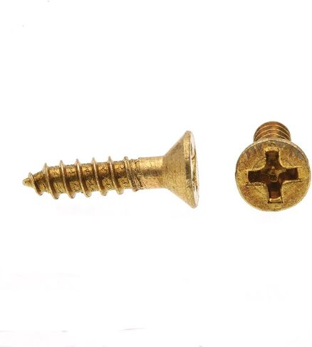 Prime-Line 9034558 Wood Screw, Flat Head Phillips, #6 X 5/8 in, Solid Brass, Pack of 25 in Saudi Arabia