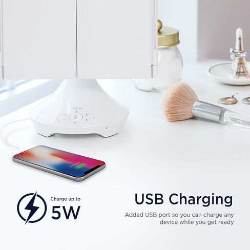 آي هوم فانيتي ميرور مع أضواء ومكبر صوت لاسلكي، مرآة ثلاثية الطي مع شحن USB (iCVBT40) in Saudi Arabia
