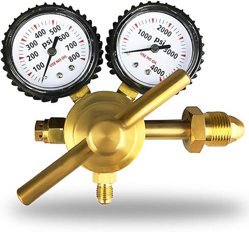 منظم النيتروجين مع ضغط توصيل 0-800 رطل لكل بوصة مربعة، وصلة مدخل CGA580 ووصلة مخرج مضيئة 1/4 بوصة من النحاس المتين الدقيق والموثوق - HVAC تطهير النحاس الصلب من Manatee in Kuwait