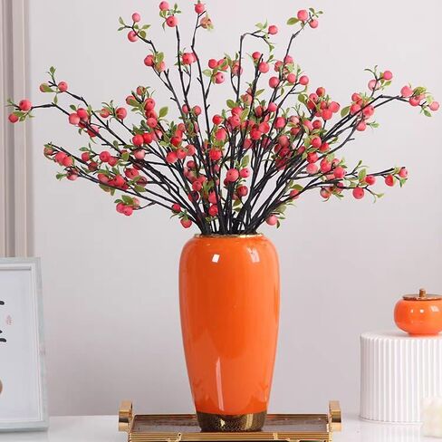 Ceramic Large Vase,Orange 11.8 Inch Tall Floor Vase,Rustic Decorative Vase,Terracotta Vase Minimalist Home Decor for Living Room Entrance Table Centerpiece,Kitchen,Bedroom,Wedding,Housewarming Gift in Kuwait