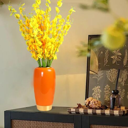 Ceramic Large Vase,Orange 11.8 Inch Tall Floor Vase,Rustic Decorative Vase,Terracotta Vase Minimalist Home Decor for Living Room Entrance Table Centerpiece,Kitchen,Bedroom,Wedding,Housewarming Gift in Kuwait