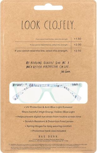نظارات قراءة Rae Dunn "MARIE Blue Light Blocking - عبوتان مع حافظة صلبة بخط مميز من SEE BEAUTY in Kuwait