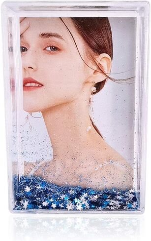 Liquid Glitter Photo Snow Picture Frame (2" x 3") Instax size ,Blue star sparkle , Gifts Gifts for Christmas, Valentines, Family, Best Friends, Couples (Blue Star) in Saudi Arabia