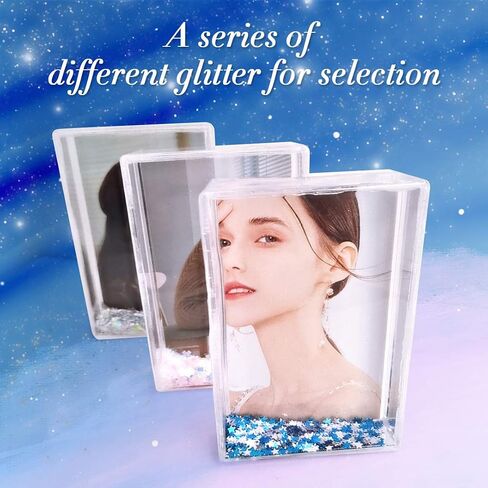 Liquid Glitter Photo Snow Picture Frame (2" x 3") Instax size ,Blue star sparkle , Gifts Gifts for Christmas, Valentines, Family, Best Friends, Couples (Blue Star) in Saudi Arabia