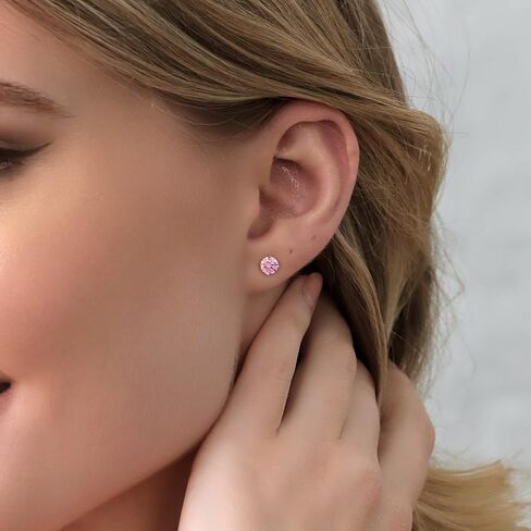 Gem Stone King 925 Sterling Silver Green Simulated Emerald Stud Earrings For Women (2.44 Cttw, Round 7MM) in Saudi Arabia