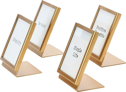 Creative Co-Op Metal & Glass Easel & Saying, 4 Styles (Holds 3" Square Picture Frames and Photo Holders, Multi in Saudi Arabia