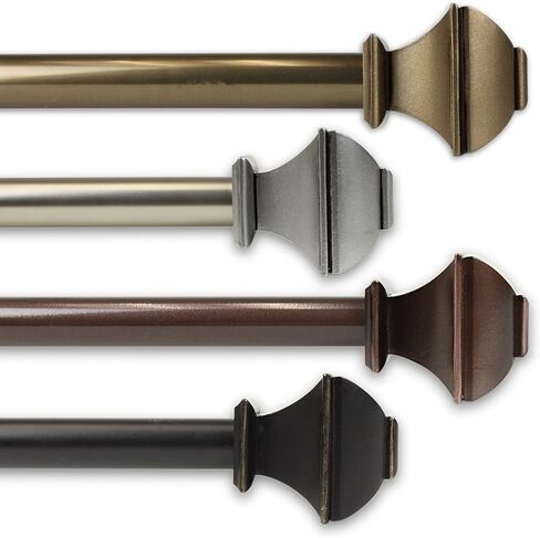Rod Desyne Marianne 13/16" Single Curtain Rod, 28-48 inch, Antique Brass in Saudi Arabia