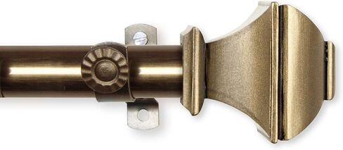 Rod Desyne Marianne 13/16" Single Curtain Rod, 28-48 inch, Antique Brass in Saudi Arabia