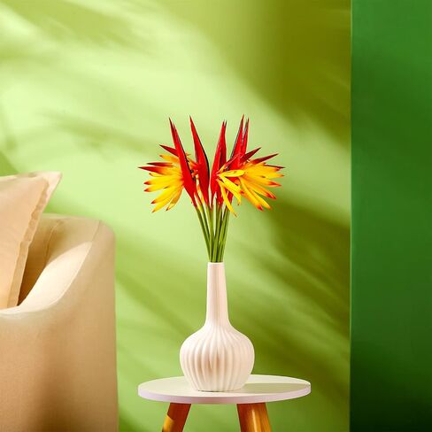 10 Pieces Bird of Paradise Artificial Plant 22 Inch Hawaiian Tropical Flowers Faux Flowers Bouquet Large Elegant Green Plant for Home Garden Decoration Office Verandah Wedding Decor Supplies (Yellow) in Saudi Arabia