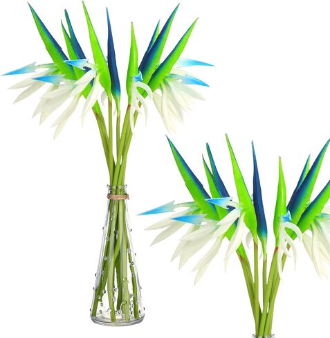 10 Pieces Bird of Paradise Artificial Plant 22 Inch Hawaiian Tropical Flowers Faux Flowers Bouquet Large Elegant Green Plant for Home Garden Decoration Office Verandah Wedding Decor Supplies (Yellow) in Saudi Arabia