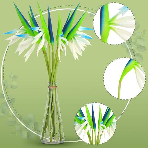 10 Pieces Bird of Paradise Artificial Plant 22 Inch Hawaiian Tropical Flowers Faux Flowers Bouquet Large Elegant Green Plant for Home Garden Decoration Office Verandah Wedding Decor Supplies (Yellow) in Saudi Arabia