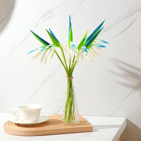 10 Pieces Bird of Paradise Artificial Plant 22 Inch Hawaiian Tropical Flowers Faux Flowers Bouquet Large Elegant Green Plant for Home Garden Decoration Office Verandah Wedding Decor Supplies (Yellow) in Saudi Arabia