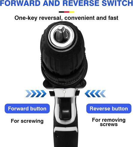 21V Portable Cordless Power Drill Set Impact Screw Driver with 1500mAh Li-Ion Rechargeable Battery 25+1 Torque Setting 45N.m Variable Speed Control with LED Light, 29PCS Accessories, Carrying Case in Saudi Arabia