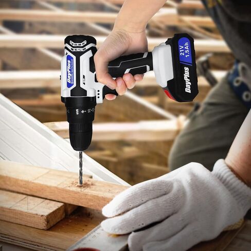 21V Portable Cordless Power Drill Set Impact Screw Driver with 1500mAh Li-Ion Rechargeable Battery 25+1 Torque Setting 45N.m Variable Speed Control with LED Light, 29PCS Accessories, Carrying Case in Saudi Arabia