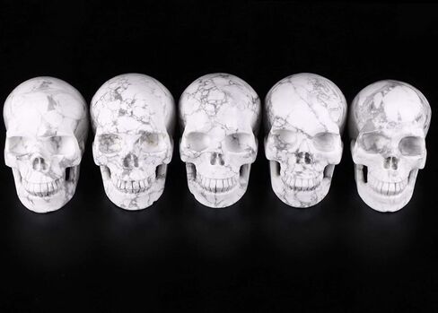 جمجمة كريستال هاوليت مقاس 5.0 بوصة، منحوتة يدويًا من الأحجار الكريمة للفنون الجميلة، تمثال حجر شفاء الريكي. in Kuwait