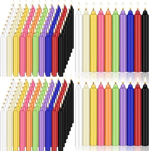 MTLEE 300 Pack 4'' Chime and Spell Candles Dripless Candle for Casting Chimes, Spells, Rituals, Healing, Magical Work, and Wax Play (Assorted Colors) in Saudi Arabia