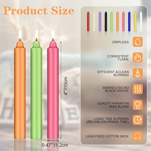 MTLEE 300 Pack 4'' Chime and Spell Candles Dripless Candle for Casting Chimes, Spells, Rituals, Healing, Magical Work, and Wax Play (Assorted Colors) in Saudi Arabia