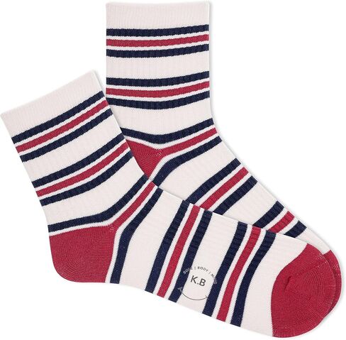 K. Bell Women's Ribbed Short Crew Socks-1 Pairs-Comfortable & Sustainable Classic Style, Navy, 4-10 in Saudi Arabia
