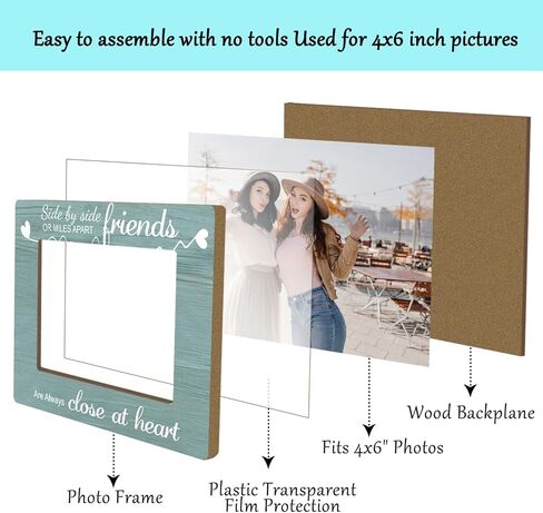 إطار صور توأم، إطار صور خشبي مع حامل، هدايا توأم للأطفال، هدايا توأم للأم والأخت بيستي، ديكور مكتب المنزل إطار صور على الطاولة -xk36 in Kuwait