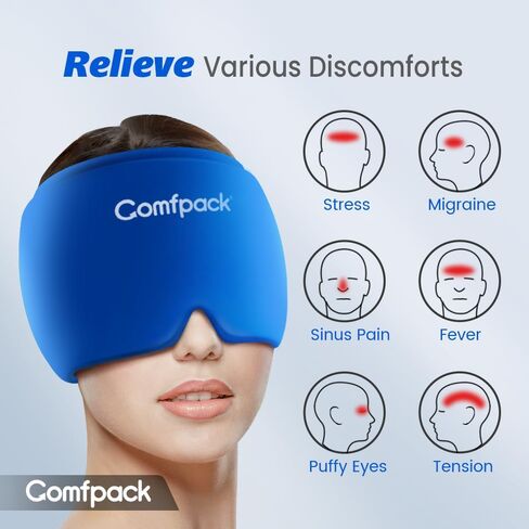 Migraine Headache Relief Cap, Hot & Cold Compression Gel Head Wrap Ungraded Odorless Gel Hat, Ice Pack Mask, Migraine Tension & Stress Relief Hat, Stay Cold Longer in Saudi Arabia