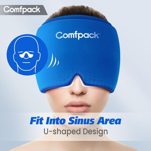 Migraine Headache Relief Cap, Hot & Cold Compression Gel Head Wrap Ungraded Odorless Gel Hat, Ice Pack Mask, Migraine Tension & Stress Relief Hat, Stay Cold Longer in Saudi Arabia