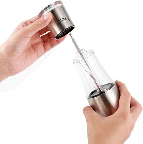 مطحنة فلفل مزدوجة من الفولاذ المقاوم للصدأ 2 في 1 مطحنة ملح وفلفل للمطبخ مطحنة زجاجية للجسم هزازات مطحنة فلفل دوار سيراميك قابل للتعديل in Kuwait