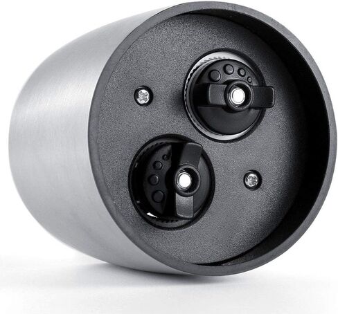 مطحنة فلفل مزدوجة من الفولاذ المقاوم للصدأ 2 في 1 مطحنة ملح وفلفل للمطبخ مطحنة زجاجية للجسم هزازات مطحنة فلفل دوار سيراميك قابل للتعديل in Kuwait