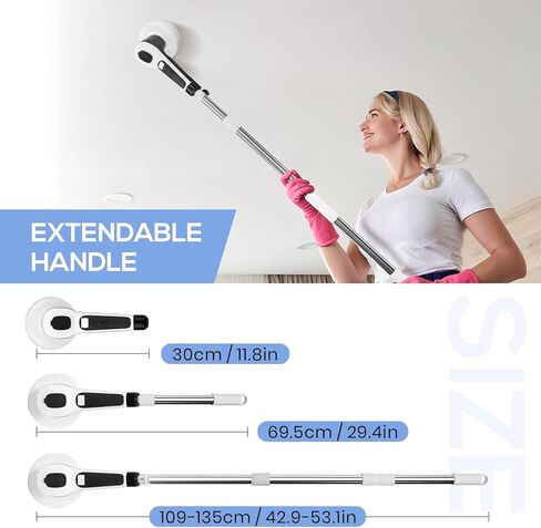 فرشاة تنظيف كهربائية تدور، فرشاة تنظيف لاسلكية مع وظيفة الرش، فرشاة تنظيف الدش مع 7 رؤوس فرشاة بقوة 2 ساعة، مقبض تمديد قابل للتعديل، مقاومة للماء IPX8 لسيارة أرضية بلاط الحوض in Kuwait