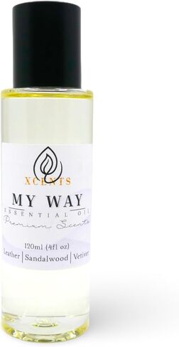 Xcents - رائحة الزيت العطري من My Way - زيت ناشر لرائحة العلاج العطري مستوحى من الفنادق الفاخرة - خشب الصندل الخصب، نجيل الهند، الجلد - 4 أونصة سائلة / 120 مل in Saudi Arabia